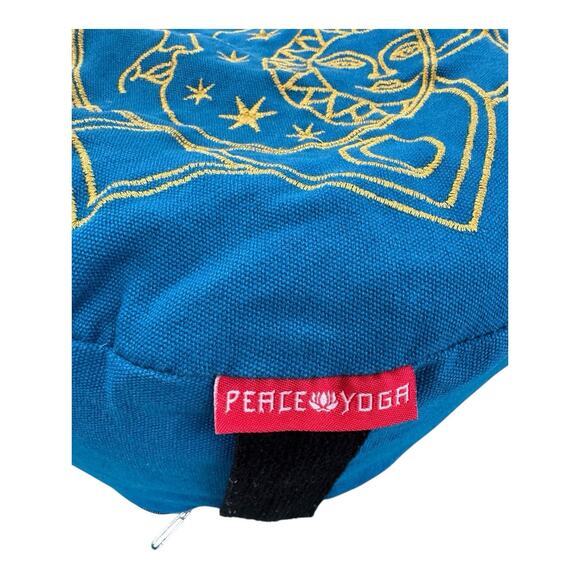 Yoga Meditation Buckwheat Bolster Pillow Cushion Sun Blue 12" x 5" Althleisure - Picture 2 of 4